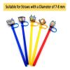 6 Pack Silicone Straw Tips Cover, Reusable Drinking Straw Cover, Dust-Proof Straw Plugs for 7 to 8 mm Straws, Portable Silicone Straw Tip Covers Decoration (Cup Straw Cover) view 3