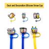 6 Pack Silicone Straw Tips Cover, Reusable Drinking Straw Cover, Dust-Proof Straw Plugs for 7 to 8 mm Straws, Portable Silicone Straw Tip Covers Decoration (Cup Straw Cover) view 4