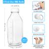 2 Pack Glass Milk Bottle with 2 Dispenser Caps, 100% Airtight Heavy Duty Screw Lid. 32 Oz Reusable Glass Water Jug with 3 Lids! Breast Milk Pitcher, Buttermilk, Nut, Juice, Syrup, Coffee Creamer view 2