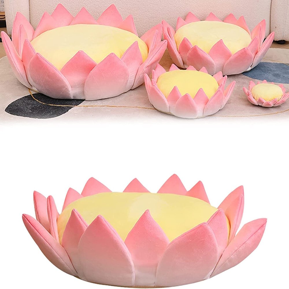 3D Flower Throw Pillow for Adults Kids, Good Luck Lotus Flower Cushion, Lotus Throne Meditation Cushion Floor Pillow Washable Big Pillow Seat Floor Cushion for Sitting Yoga ( Size : 80*23cm/31.5*9.1in