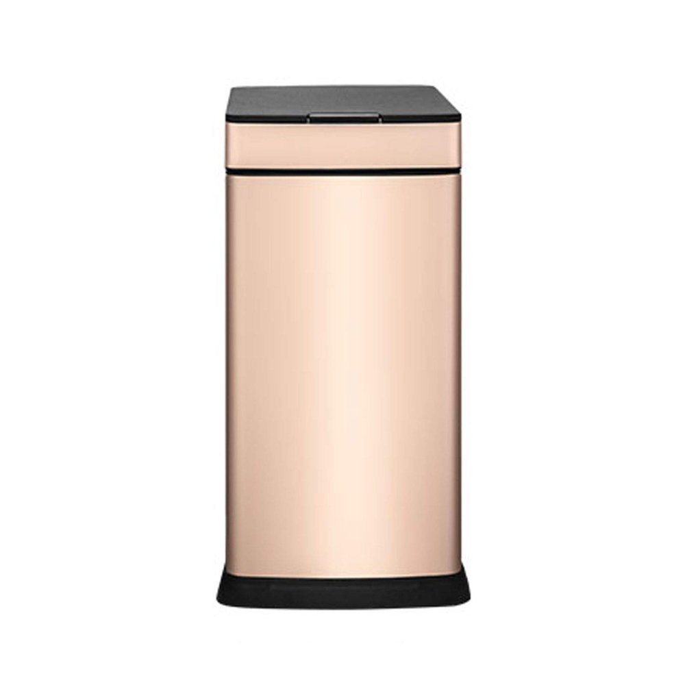 DYPASA Garbage Recycling Bin 8L Narrow Kitchen Automatic Garbage Can Stainless Steel Touchless Trash Can Small Bathroom Trash Can with Lid, Rectangle, 3 Colors Kitchen Trash Can (Color : Black)