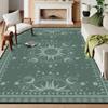 5' X 7' Sun and Moon Rug Boho Celestial Area Rugs for Bedroom Dorm Living Room Bohemian Occult Crescent Solar Stars Galaxy Floor Mat Pad Doormat Carpet,150 X 210cm,Corduroy view 4