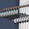 HWAJAN 14Inch Black Pants Hangers with Clips 20 Pack Adjustable Skirt Hangers for Women Non-Slip Trousers,Shorts Hanger for Jeans Clothes Hangers for Pants Heavy Duty Space Saving view 1