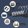 HWAJAN 14Inch Black Pants Hangers with Clips 20 Pack Adjustable Skirt Hangers for Women Non-Slip Trousers,Shorts Hanger for Jeans Clothes Hangers for Pants Heavy Duty Space Saving view 4