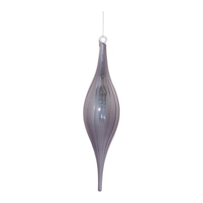 Melrose Glass Christmas Drop Ornament, 10.5-inch Height, Purple, Holiday Season Decoration