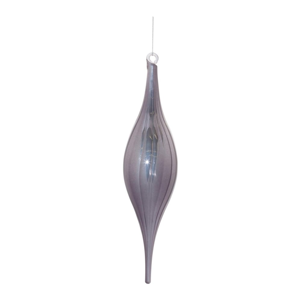 Melrose Glass Christmas Drop Ornament, 10.5-inch Height, Purple, Holiday Season Decoration