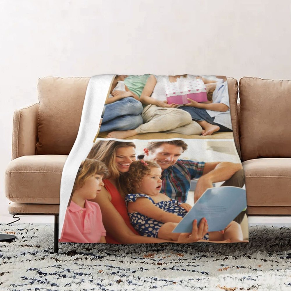ARDDIS Custom Blanket with Photos Text Customized Blanket Personalized Flannel Throw Blankets for Adult Kid Birthday Wedding Christmas Halloween Fathers Mothers Valentines Day Presents 40"X30"