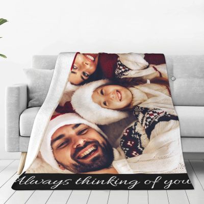 ARDDIS Custom Blanket with Photos Text Customized Blanket Personalized Flannel Throw Blankets for Adult Kid Birthday Wedding Christmas Halloween Fathers Mothers Valentines Day Presents 60"X50"