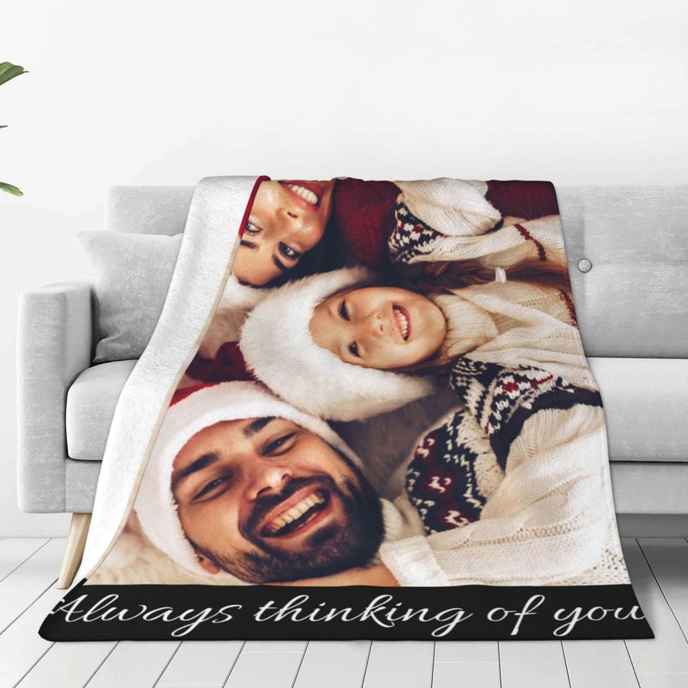 ARDDIS Custom Blanket with Photos Text Customized Blanket Personalized Flannel Throw Blankets for Adult Kid Birthday Wedding Christmas Halloween Fathers Mothers Valentines Day Presents 60"X50"