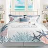weesire Coastal Bedding Queen Size with 2 Shams, Nautical Beach Comforter Sets Ocean Bedspreads Coastal Coverlet Summer Bedding, 90''x96'' view 2