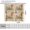 70s Hippie Yellow Mushroom Curtains, Retro Style Colorful Cartoon Eyes Light Green Pale Pink Floral Blackout Rod Pocket Curtains for Kid Girls Bedroom Living Room 63x63in view 3