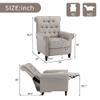 Yoluckea Push Back Single Recliner Chair Linen Tufted Reclining Reading Armchair, Modern Adjustable Home Theater Seating with with Nailheads Roll Arm (Tan) view 2