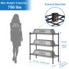 Auslar 3-Shelf Storage Wire Shelves Heavy Duty 3 Tiers Standing Shelving Units Adjustable Metal Organizer Wire Rack, Black view 3