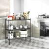 Auslar 3-Shelf Storage Wire Shelves Heavy Duty 3 Tiers Standing Shelving Units Adjustable Metal Organizer Wire Rack, Black view 4