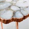 AANTHROPOLOGY By Rhea White Crystal Agate Organic Edge Side/Coffee Table (Rose Gold - Finish), Diameter(14 inch) view 4