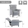 Yoluckea Push Back Single Recliner Chair Linen Tufted Reclining Reading Armchair, Modern Adjustable Home Theater Seating with with Nailheads Roll Arm (Gray) view 2