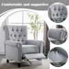 Yoluckea Push Back Single Recliner Chair Linen Tufted Reclining Reading Armchair, Modern Adjustable Home Theater Seating with with Nailheads Roll Arm (Gray) view 4