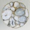 AANTHROPOLOGY By Rhea White Crystal Agate Organic Edge Side/Coffee Table (Gold - Finish), Diameter(16 inch) view 3