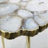 AANTHROPOLOGY By Rhea White Crystal Agate Organic Edge Side/Coffee Table (Gold - Finish), Diameter(16 inch) view 4