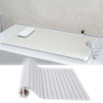 Bathtub Tray Bathtub Cover Foldable Multifunctional Bath Lid Insulation Board, Waterproof Bathtub Tray for Book, Phone, Tablet, Thickness 1.2cm Multifunctional ( Color : White , Size : 75x120x1.2cm )