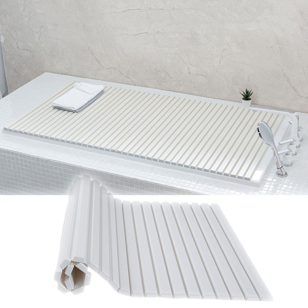 Bathtub Tray Bathtub Cover Foldable Multifunctional Bath Lid Insulation Board, Waterproof Bathtub Tray for Book, Phone, Tablet, Thickness 1.2cm Multifunctional ( Color : White , Size : 75x120x1.2cm )