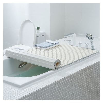 Bathtub Tray Dustproof Foldable Bathtub Cover Bathtub Insulation Cover, Bathtub Shelf Bath Lid Bathtub Tray Bath Boards Insulation Board, Width 70/80/90cm, Thickness 1.2cm Multifunctional ( Color : Wh