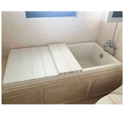 Bathtub Tray Dust-Proof Bathtub Cover Insulation Board, Folding 1.2cm Thickness Bathtub Tray Storage Rack, Insulation Cover Shutter Bath Lid for Shower Bath Table Shelf Multifunctional ( Color : White