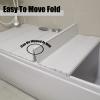 Bathtub Tray Dust-Proof Bathtub Cover Insulation Board, Folding 1.2cm Thickness Bathtub Tray Storage Rack, Insulation Cover Shutter Bath Lid for Shower Bath Table Shelf Multifunctional ( Color : White view 3