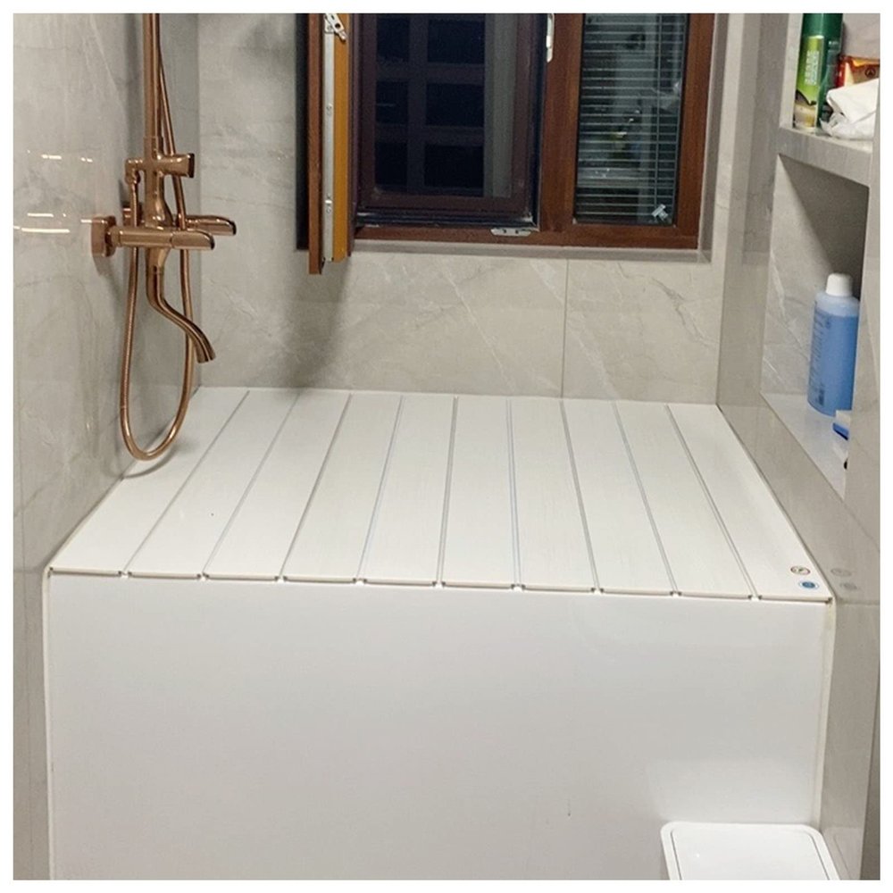 Bathtub Tray Folding Bathtub Cover Bathtub Tray, 0.6cm Thickness Multifunction Insulation Dust-Proof Board Bath Shelf, pvc Waterproof Shutter Bath Lid for Bathtubs Of Various Sizes Multifunctional ( C
