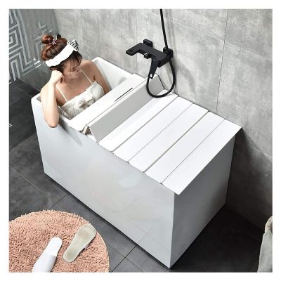 Bathtub Tray Folding Bathtub Cover Bathtub Caddy Tray, 1cm Thick Dust Board Bathtub Insulation Cover, Anti-dust Shutter Bath Lid for Soak Bath, Milk Bath, Spa Multifunctional ( Color : White , Size :