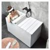 Bathtub Tray Folding Bathtub Cover Bathtub Caddy Tray, 1cm Thick Dust Board Bathtub Insulation Cover, Anti-dust Shutter Bath Lid for Soak Bath, Milk Bath, Spa Multifunctional ( Color : White , Size : view 1
