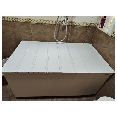 Bathtub Tray Folding Bathtub Tray PVC Bathtub Cover, 1.2cm Thickness Water Proof Dust Board Shutter Bath Lid Bathtub Insulation Cover for Phone Tablet Bracket Multifunctional ( Color : White , Size :