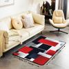 3D Abstract Design Area Rug 3'x5' Red Black Grey White Geometric Plaid Rug for Teens Adults Modern Simple Grid Decorative Washable Non Slip Carpet for Bedroom Office view 2
