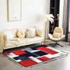 3D Abstract Design Area Rug 3'x5' Red Black Grey White Geometric Plaid Rug for Teens Adults Modern Simple Grid Decorative Washable Non Slip Carpet for Bedroom Office view 3