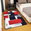 3D Abstract Design Area Rug 3'x5' Red Black Grey White Geometric Plaid Rug for Teens Adults Modern Simple Grid Decorative Washable Non Slip Carpet for Bedroom Office view 4
