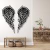 Metal Wall Art, Metal Angel Wings Wall Decor, Angel Wings Wall Art, Metal Angel Wings Wall Hanging, Anniversary - Gifts for Her, Outdoor Metal Wall Art, Metal Wall Decor (28" x 13" / 70 x 32 cm (for each wing), black set of 2) view 1