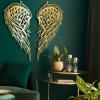 Metal Wall Art, Metal Angel Wings Wall Decor, Angel Wings Wall Art, Metal Angel Wings Wall Hanging, Anniversary - Gifts for Her, Outdoor Metal Wall Art, Metal Wall Decor (28" x 13" / 70 x 32 cm (for each wing), black set of 2) view 2