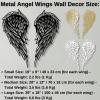 Metal Wall Art, Metal Angel Wings Wall Decor, Angel Wings Wall Art, Metal Angel Wings Wall Hanging, Anniversary - Gifts for Her, Outdoor Metal Wall Art, Metal Wall Decor (28" x 13" / 70 x 32 cm (for each wing), black set of 2) view 4