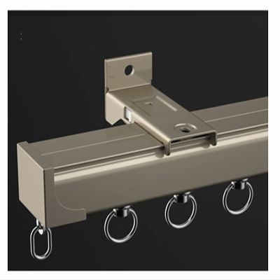 SRNSAEB Loading 80kg/ 176lbs Wall Mount Curtain Rails, Heavy Duty Curtain Track System with Universal Bearing Wheel, Smooth and Quiet Glide (Color : Gold, Size : 2.5m/8.2ft)