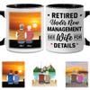 WHIDOBE Retirement Mug, Custom Coffee Mug with Avatars, Names for Husband, Wife, Retirement Gift for Dad, Boyfriend, Men on Father's Day Christmas, Retired Under New Management See Wife For Details V1 view 1