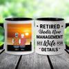 WHIDOBE Retirement Mug, Custom Coffee Mug with Avatars, Names for Husband, Wife, Retirement Gift for Dad, Boyfriend, Men on Father's Day Christmas, Retired Under New Management See Wife For Details V1 view 2