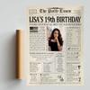 Customized Personal Historical Birthday Newspaper Poster No Frame, Canvas Framed 0.75 Inch Back In 2004 Gifts Idea Birthday Decor Art Print for the Day You Were Born from 1922 to 2022, birthday Gifts for Women or Men view 2