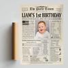 Customized Personal Historical Birthday Newspaper Poster No Frame, Canvas Framed 0.75 Inch Back In 2022 Gifts Idea Birthday Decor Art Print for the Day You Were Born from 1922 to 2022, birthday Gifts for Women or Men view 2
