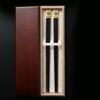 FAMMIX Natural Wood Chopsticks Gift Set with Gift Box,2 Pairs Wooden Hand Carved Chopsticks Reusable,Dishwasher Safe,Japanese Korean Chopsticks for Restaurant Home E view 1