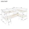 Merax L-Shaped Bunk Bed with Ladder for 4 People, Twin Size Wooden Bunk Bed Frame with Full-Length Guardrail, No Box Spring Required view 2