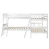 Merax L-Shaped Bunk Bed with Ladder for 4 People, Twin Size Wooden Bunk Bed Frame with Full-Length Guardrail, No Box Spring Required view 4