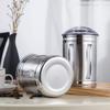 Food Storage Containers 3-Piece Food Storage Container For Kitchen Counter Brushed Stainless Steel Kitchen Canister Jars Set With Window,Pantry Organization And Storage For Tea Coffee Snacks Sugar view 3