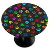 XMNYGJ Colorful Animal Pets Dog Cat Paw Prints Round Fitted Tablecloth Elastic Edge Waterproof Oil-Proof Table Cover Stain-Resistant Table Cloth Fits Round Tables 45 in to 56 in view 1