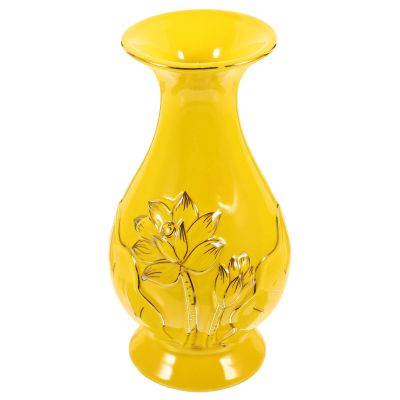 NUOBESTY Home Decor Buddhist Flower Vase Ceramic Buddha Lotus Flower Vase Water Purification Bottle Temple Altar Supplies Arrangement Container Table Decor Office Decor