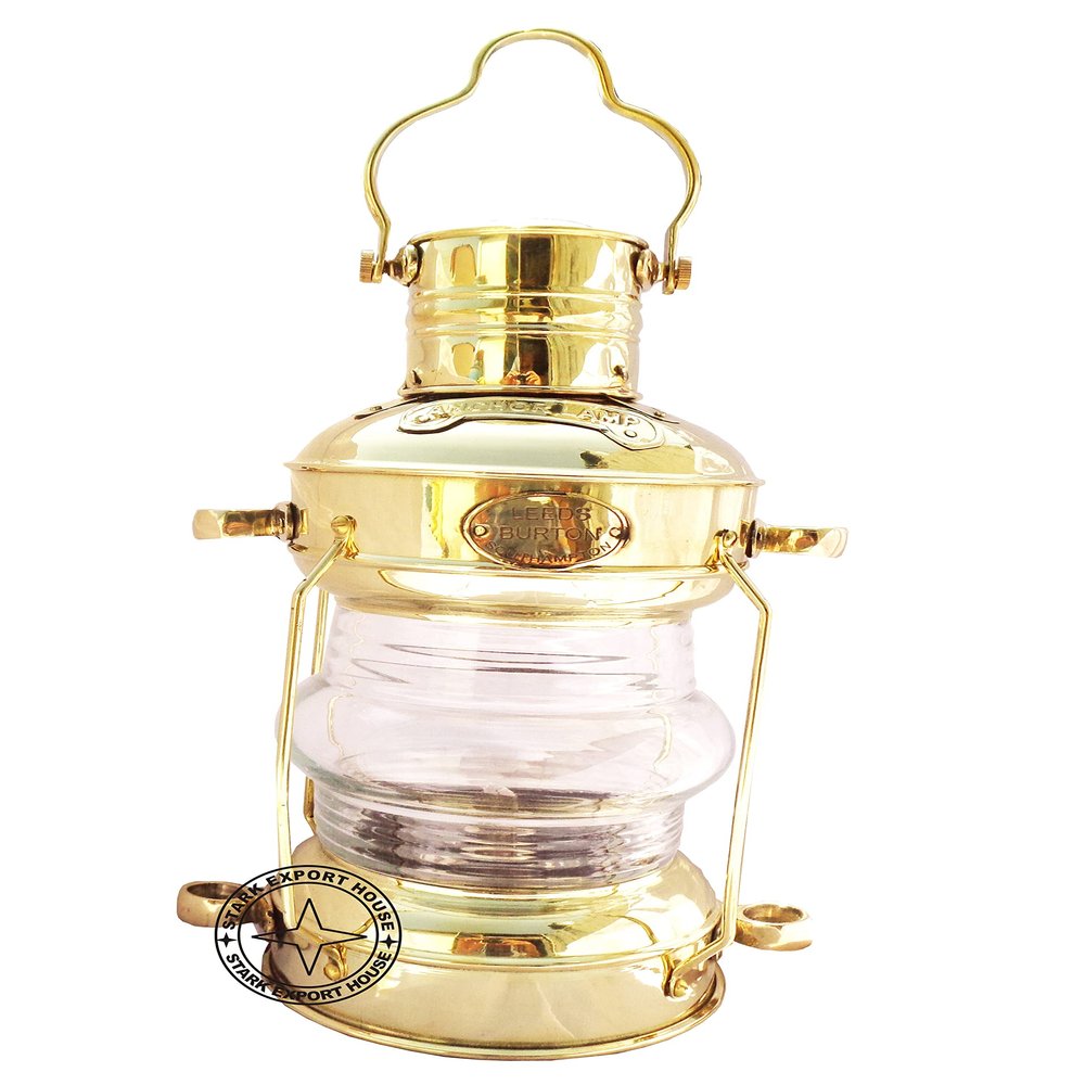 Brass Table Lantern Glass Oil Lamp Home Decoration 14 Inches Best Gift